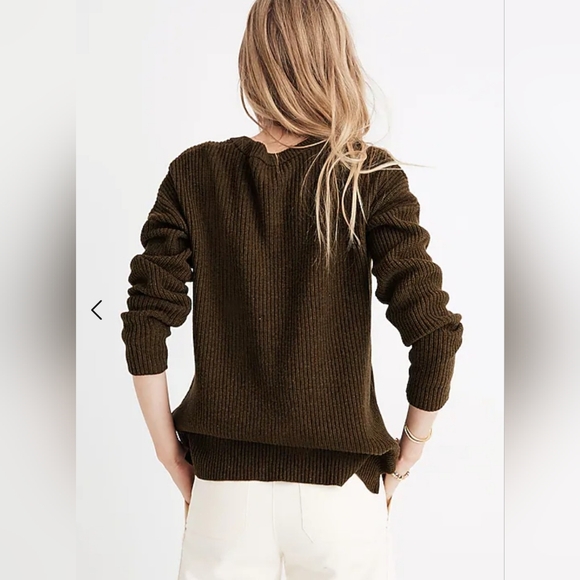 Madewell Crewneck Thompson Pocket Sweater Size XXS, Forest Green Pullover - Picture 7 of 7